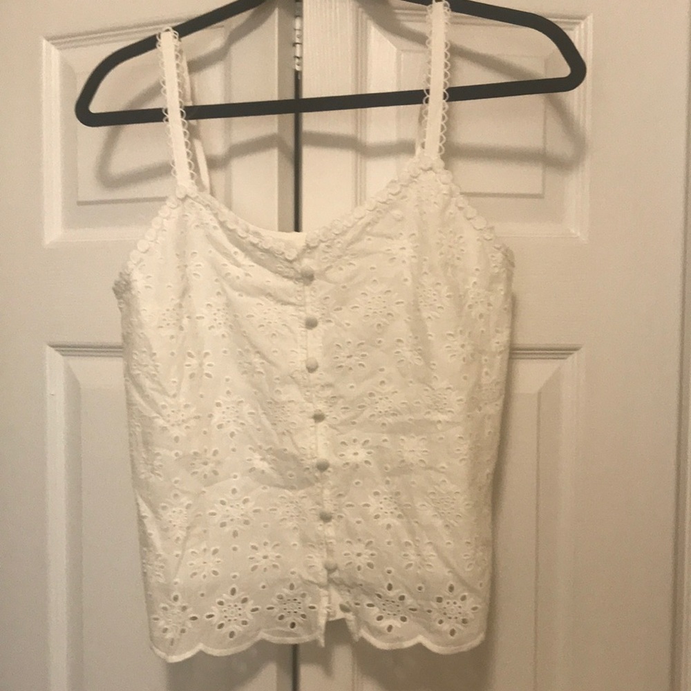 Urban romantics soft lace button tank top